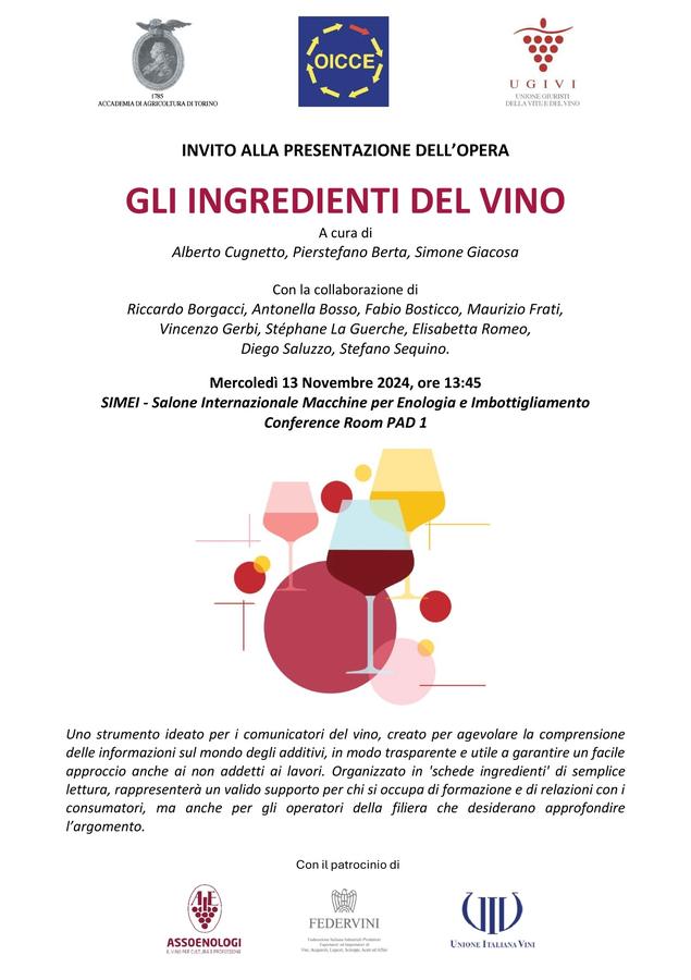 Presentazione del libro «Gli ingredienti del vino»